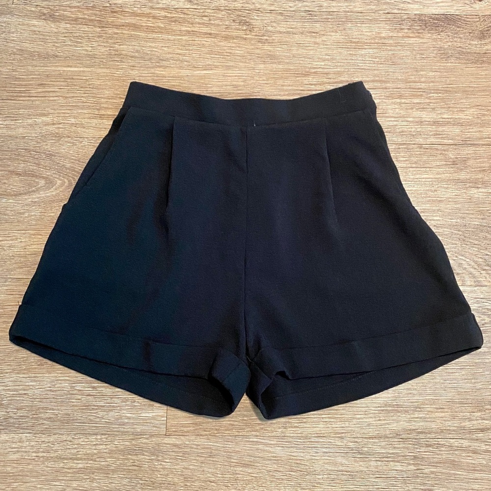 American Apparel Cuffed Black Shorts